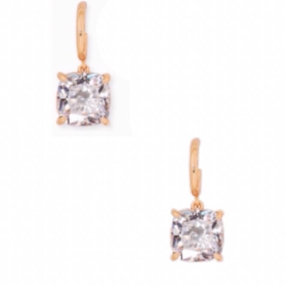 $58 Kate Spade that sparkle square mini stone hoops Rose gold-tone